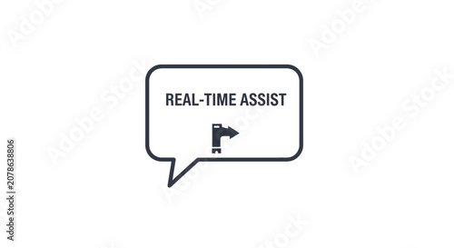 Real-Time Assist Speech Bubble Icon with Arrow
