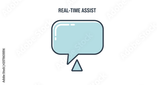 Real-Time Assist Chat Bubble Icon - Communication and Support Concept