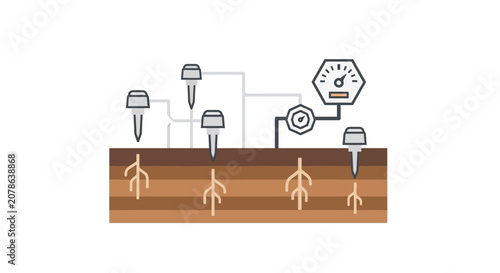 Smart Irrigation System with Sensors and Pressure Gauge in Soil Layers