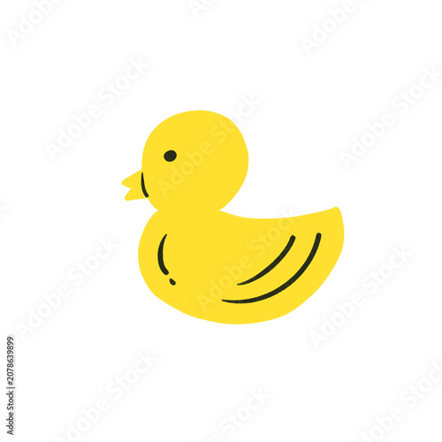 Obraz na plátně Cute Rubber Duck Illustration Baby Essential Clipart