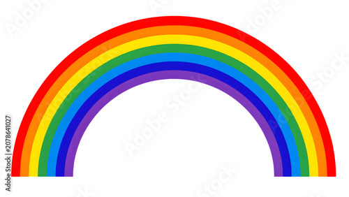 Vibrant colorful rainbow arch isolated on transparent background for creative design and weather concepts