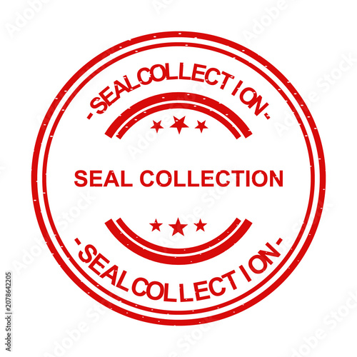 Obraz na płótnie Official Red White Circular Seal Authentication Verification Mark for Certified