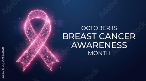 Breast cancer awareness month digital ribbon