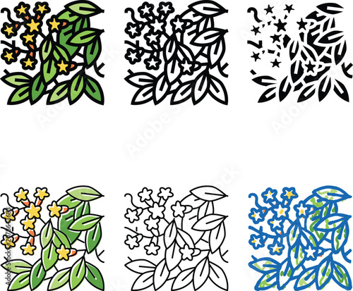 Obraz na płótnie bignonia minimal capreolata color icon vector