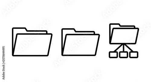 Folder directory and file structure outline icon set with file system web design directory structure management computer hierarchy business organization document information database
