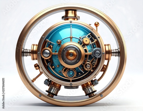 Vintage pocket watch with intricate engravings and blue face.