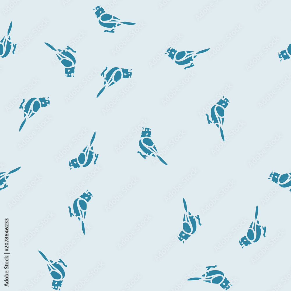 Fototapeta premium darnauds barbet bird exotic vector glyph seamless pattern darnauds barbet bird exotic sign illustration