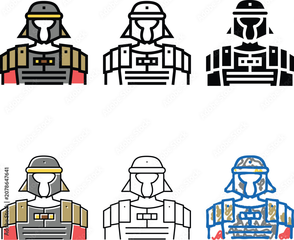 Obraz premium legionary ancient rome warrior color icon variations vector. legionary ancient rome warrior sign. isolated symbol