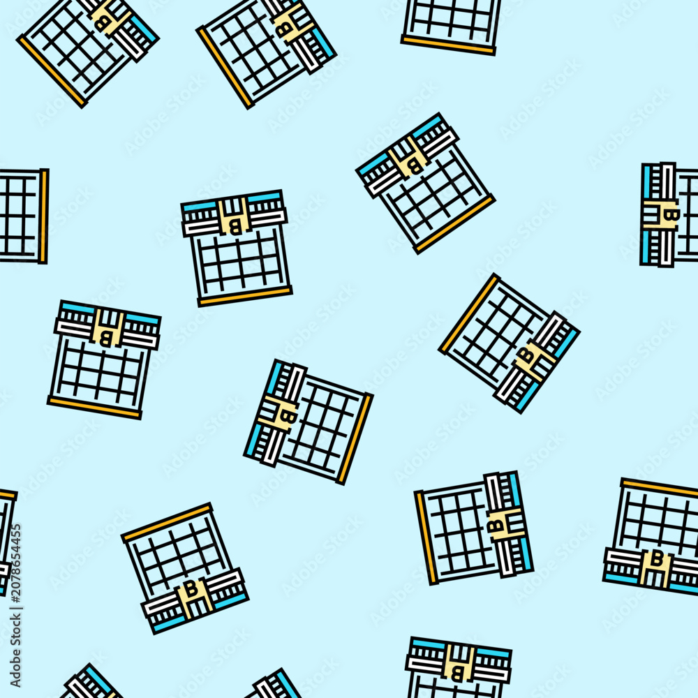 Obraz premium urban bank building vector seamless pattern urban bank building sign illustration