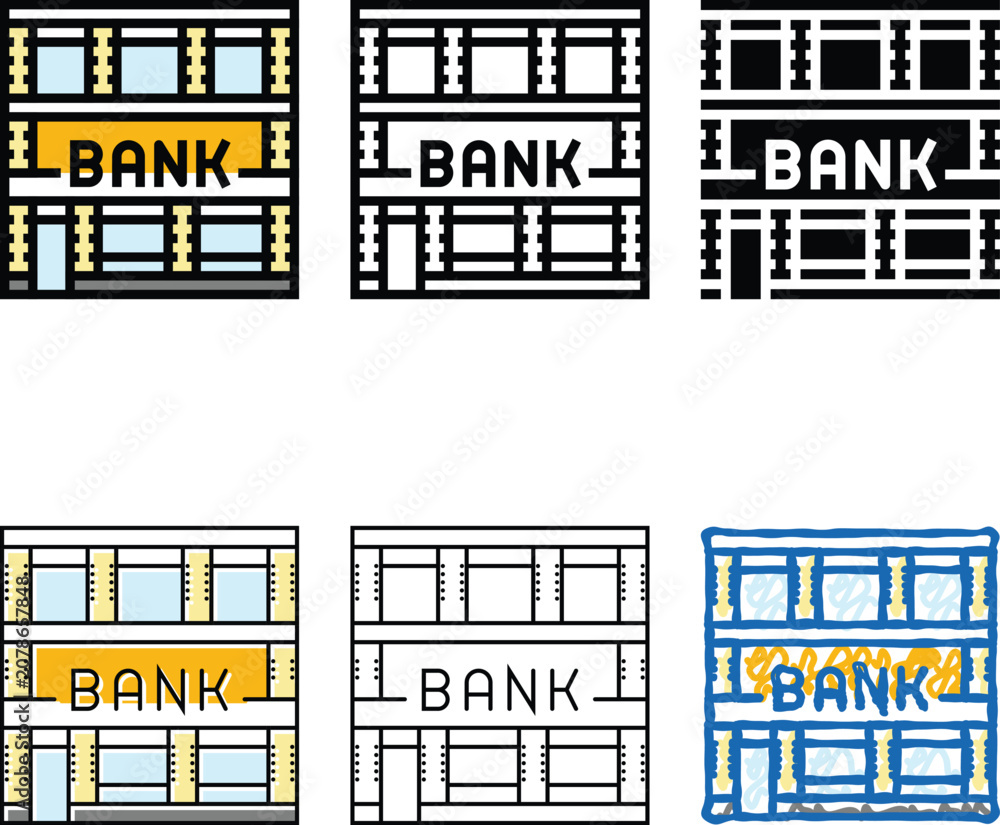 Obraz premium financial bank building color icon vector. simplified financial bank building sign. isolated symbol