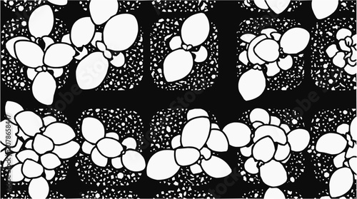 Minimalist vector illustration of young seedlings during herb propagation in a planting tray, representing growth in a professional nursery.