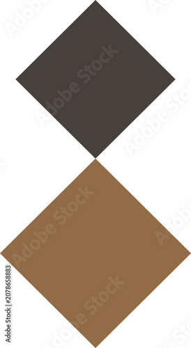 Minimalist geometric stacked diamond shapes. Modern boho abstract graphic element isolated on white.