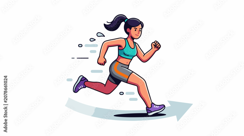 Obraz premium A woman in athletic wear running