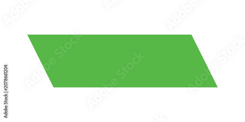Schilderij op canvas Green parallelogram geometric abstract shape minimal design element for labels,