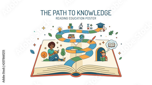 Educational Path to Knowledge Concept Illustration