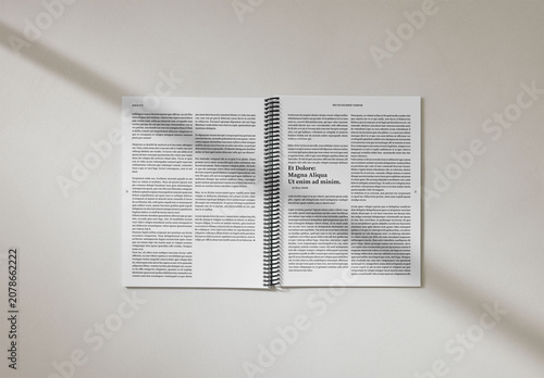 Mockup Of Customized Open Spiralbound Magazine