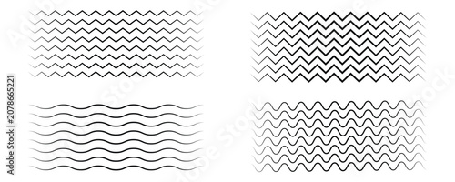 Canvastavla Wave line and wavy zigzag pattern lines