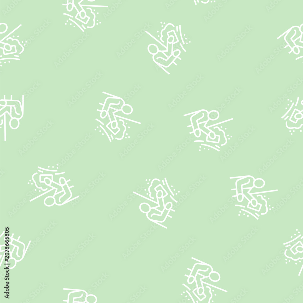 Fototapeta premium plasterer working vector line seamless pattern plasterer working sign illustration