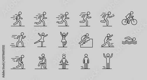 LineArtIllustrationsOfVariousHumanActivitiesAndSports.