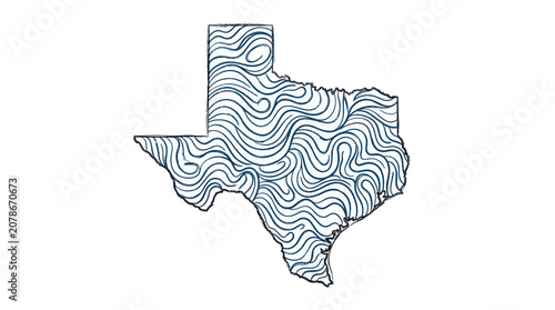 Tableau sur toile Topographic map of Texas state.