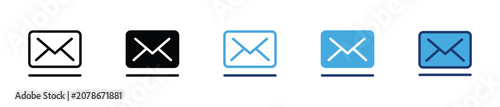Email envelope icon for mail, message, contact and communication. Vector illustration isolated on transparent background
