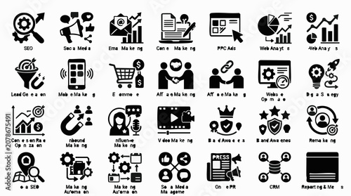 Photos Digital Marketing and Business Strategy Icons Collection