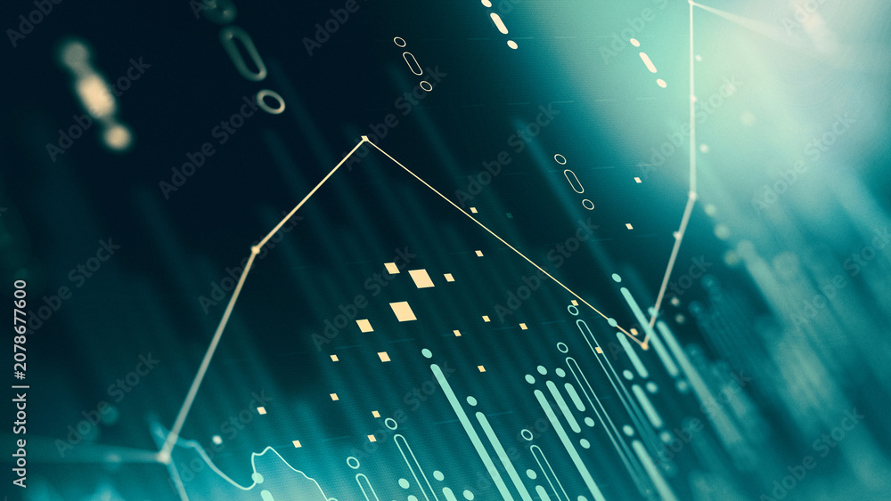 Fototapeta premium Stock exchange trading chart showing financial data trends and patterns in graphs