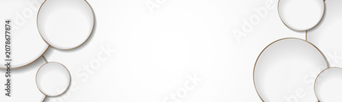 Bild auf Leinwand Abstract white background with overlapping circles and soft shadows