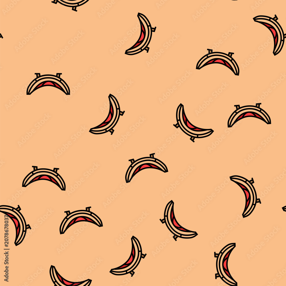 Fototapeta premium hammock outdoor furniture vector seamless pattern hammock outdoor furniture sign illustration