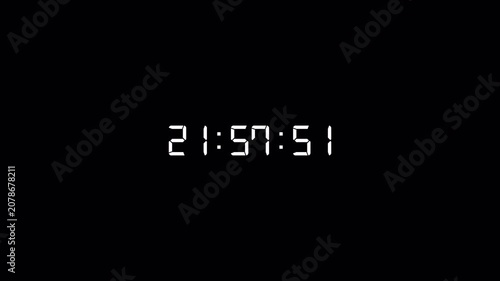 One day countdown timer animation in one minute with transparent background, 24 hours countdown in 60 second with alpha channel in 4k.