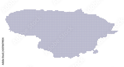 Konstfotografi A detailed map of lithuania created with a blue dotted halftone dots map country