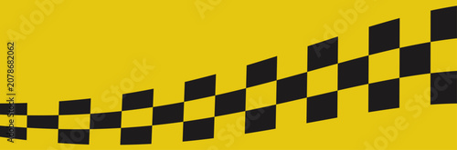 Canvastavla Yellow and black checkered taxi cab pattern stripe.