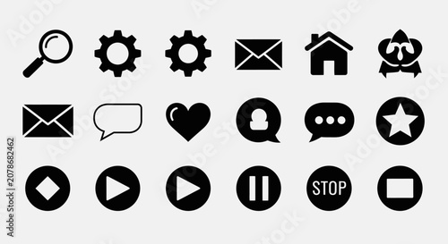 Tableau sur toile Modern Flat Icons Set Collection.