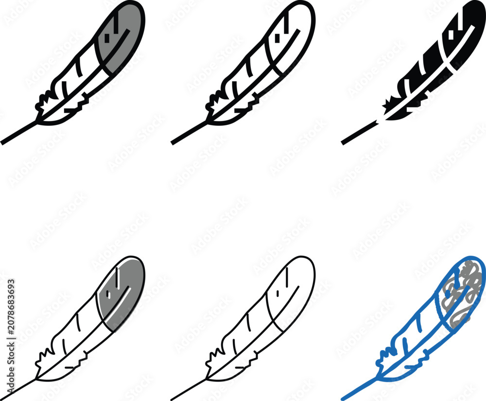 Fototapeta premium feather bird color icon vector. multipack feather bird sign. isolated symbol