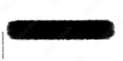 Black spray paint brush stroke isolated on transparent background for urban street art style