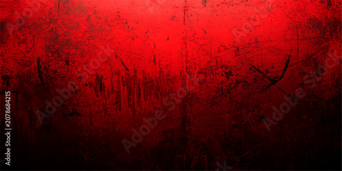 Quadro su tela Rough grunge texture background in deep red gradient, with visible scratches and imperfections, conveying a raw, industrial aesthetic