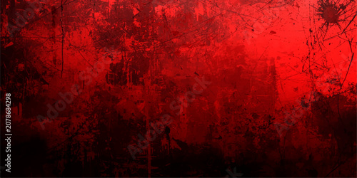 Tableau sur toile Abstract expressionist artwork features a chaotic, textured blend crimson and black, evoking intense emotion, raw energy
