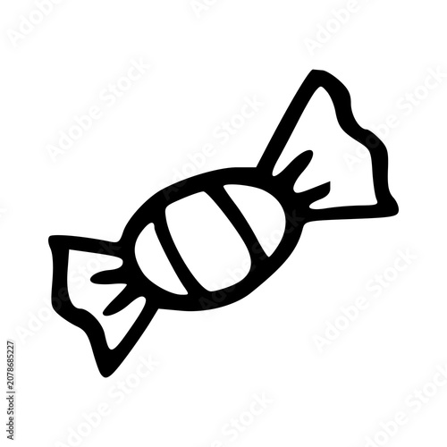 minimalist wrapped candy bold line art illustration
