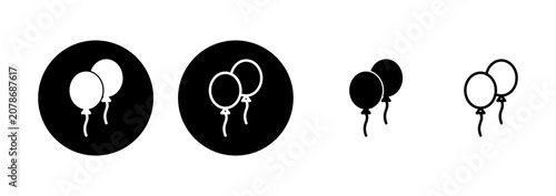 Bild auf Leinwand Balloon icon logo design. Party balloon sign and symbol