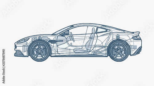 Transparent Car Interior Design Concept.