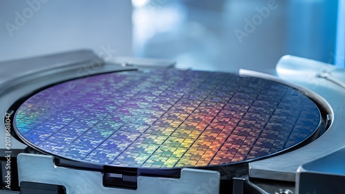 Iridescent Silicon Wafer in Precision Semiconductor Equipment