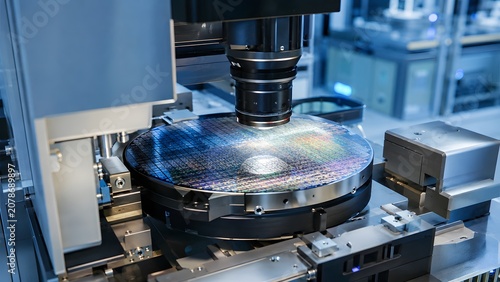 Semiconductor Wafer Inspection Under Precision Optical Equipment