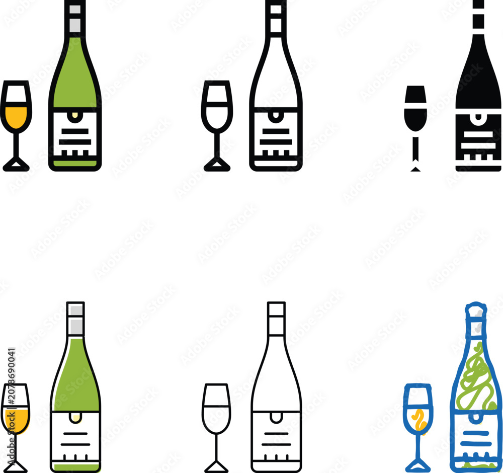 Fototapeta premium sauvignon blanc white wine color stylized icon vector. sauvignon blanc white wine sign. isolated symbol