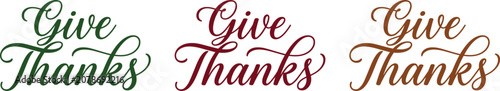 Give thanks typography variations