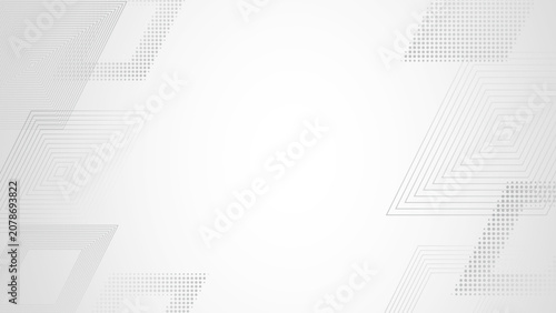 Tableau sur toile Abstract white background with geometric lines and soft shadows.