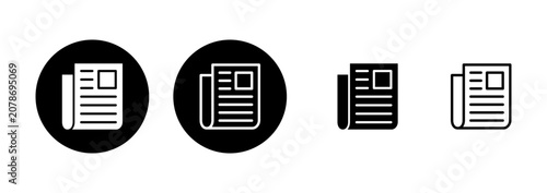 Cuadro en lienzo Newspaper icon logo design. news paper sign and symbolign