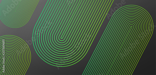 Abstract Green Line Patterns on Dark Background.