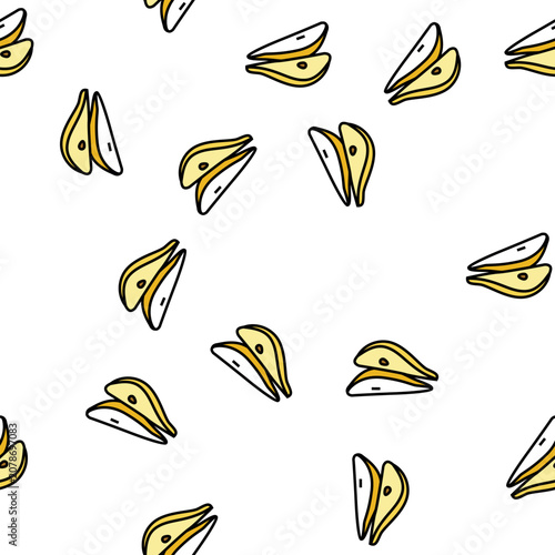 Foto pear slices vector seamless pattern pear slices sign illustration