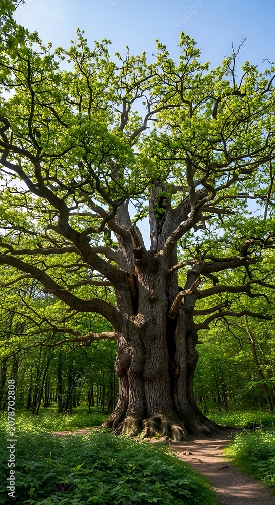 Fototapeta premium Majestic Old Tree in Lush Green Forest.