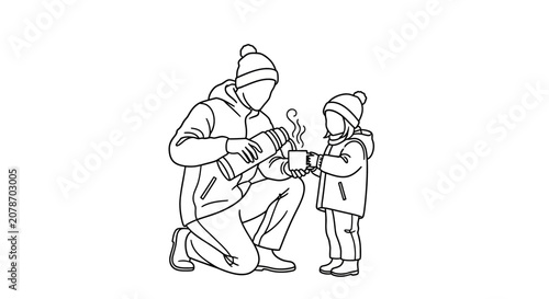 Father and child playing with toy blocks together.